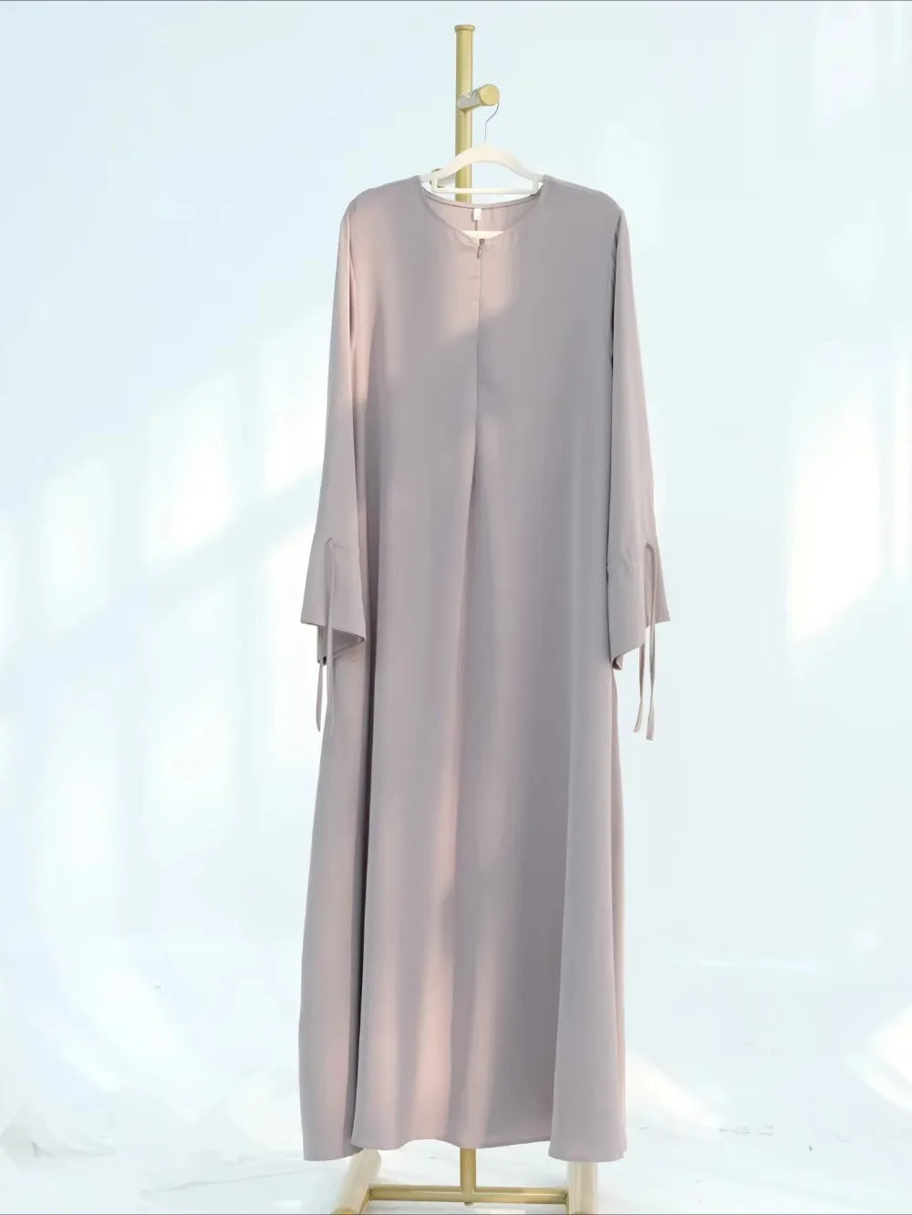 Bow Lace-Up Abaya Kaftan – Elegant Muslim Eid Maxi Dress 2026