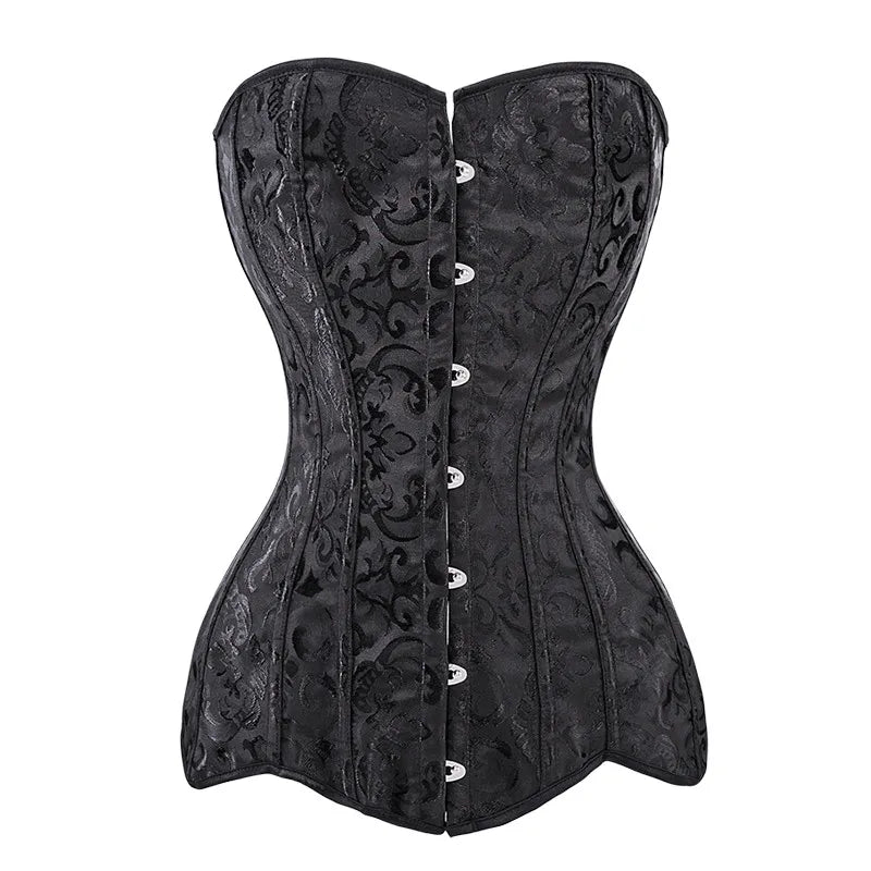 Women’s Steel Boned Lace-Up Corset Top – Waist Trainer Bustier Shapewear