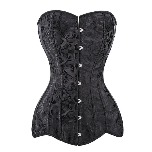 Women’s Steel Boned Lace-Up Corset Top – Waist Trainer Bustier Shapewear
