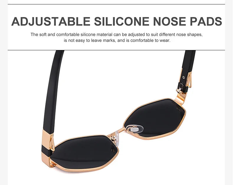Lunettes Hexagonales Luxe avec Chaîne Femme