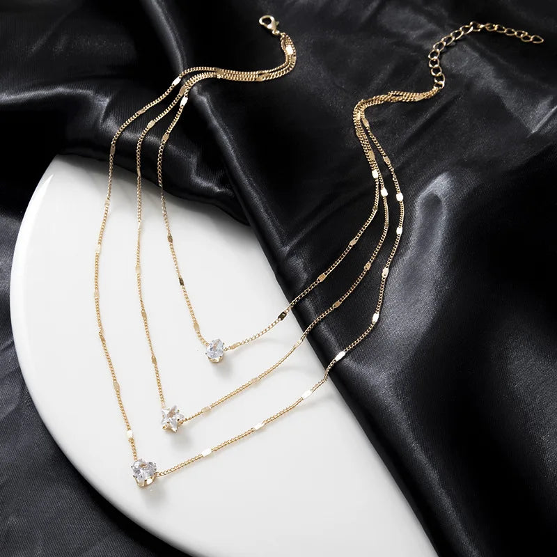Multilayer Zircon Pendant Choker Necklace – Women’s Party Jewelry Gift