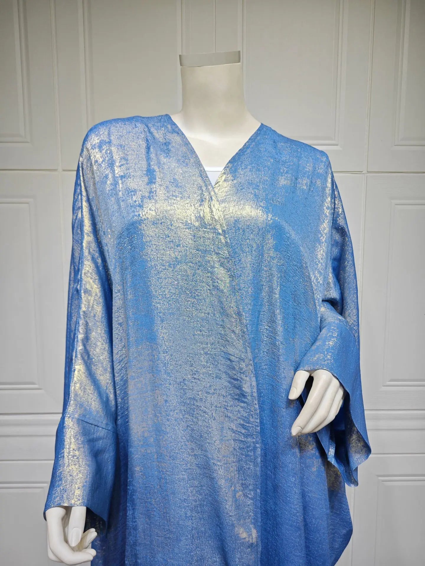 Luxury Satin Open Abaya – Shiny Batwing Eid Party Kaftan Dress