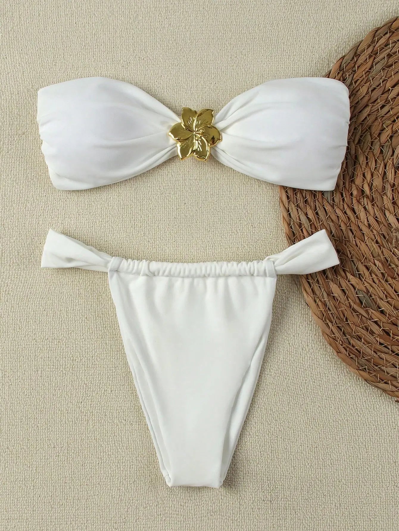 2026 Sexy Bandeau Push-Up Bikini Set – Brazilian Thong Swimwear for Women