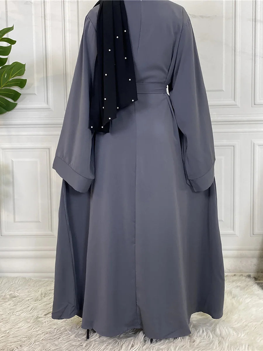 Modest Turkish Kaftan Abaya – Muslim Ramadan Maxi Dress for Women