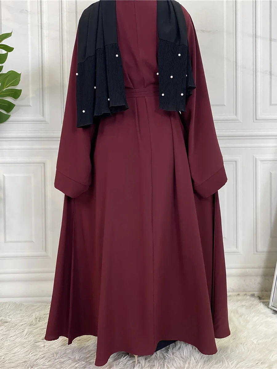 Modest Turkish Kaftan Abaya – Muslim Ramadan Maxi Dress for Women