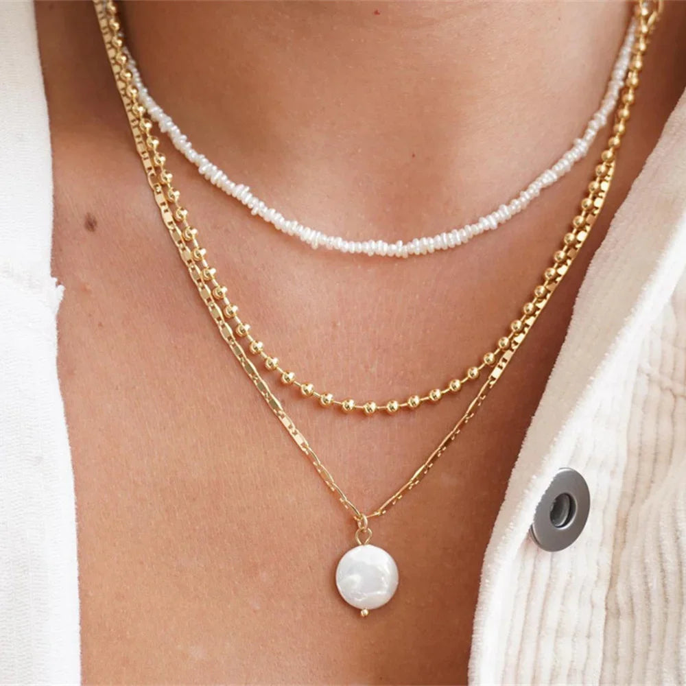 Vintage Punk Gold-Plated Coin Pendant Necklace – Thick Chain Hip Hop Jewelry