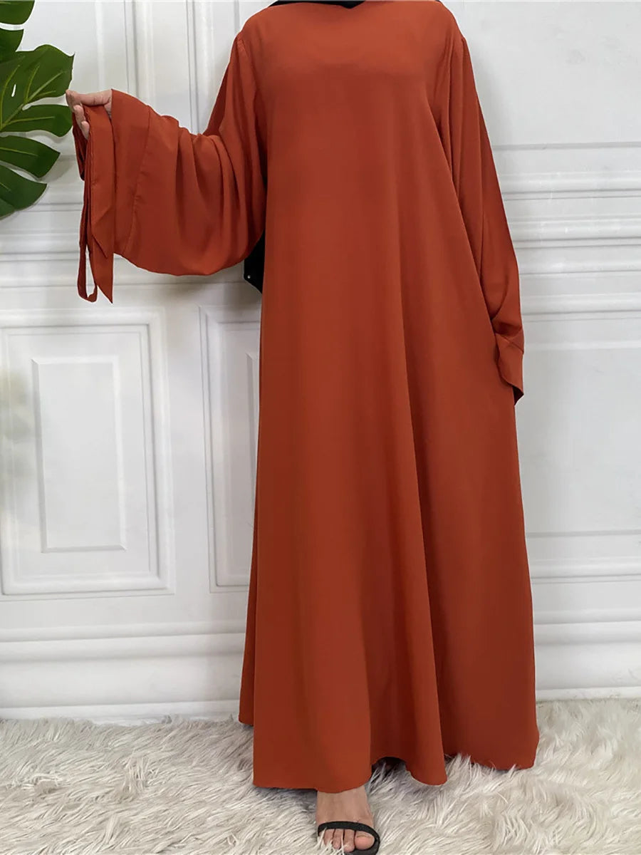 Modest Turkish Kaftan Abaya – Muslim Ramadan Maxi Dress for Women