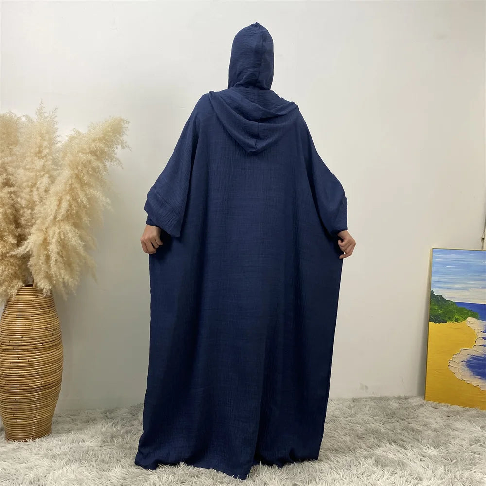 Hooded Batwing Abaya – Solid Color Ramadan Djellaba for Women