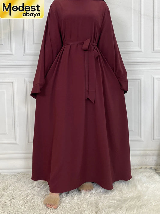 Modest Turkish Kaftan Abaya – Muslim Ramadan Maxi Dress for Women