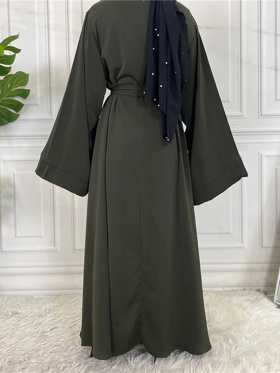 Modest Turkish Kaftan Abaya – Muslim Ramadan Maxi Dress for Women