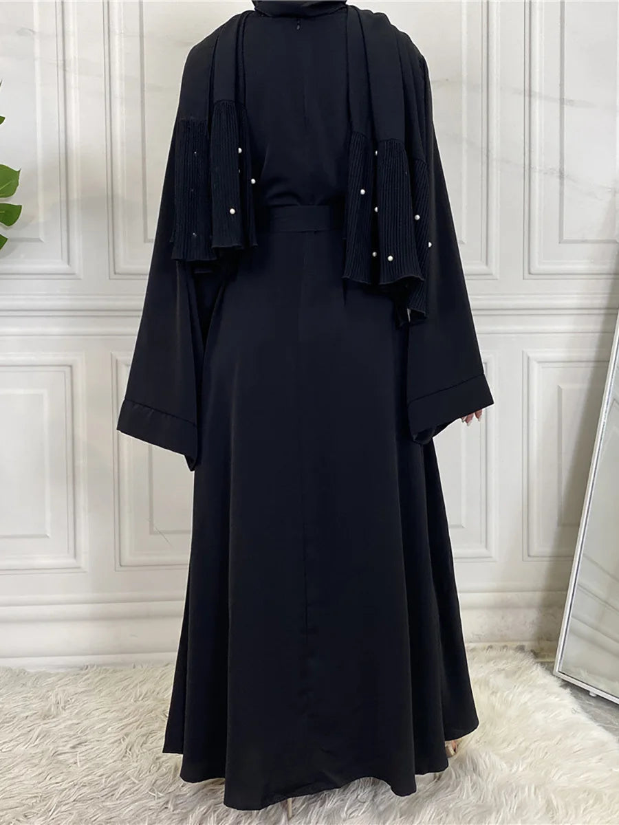Modest Turkish Kaftan Abaya – Muslim Ramadan Maxi Dress for Women