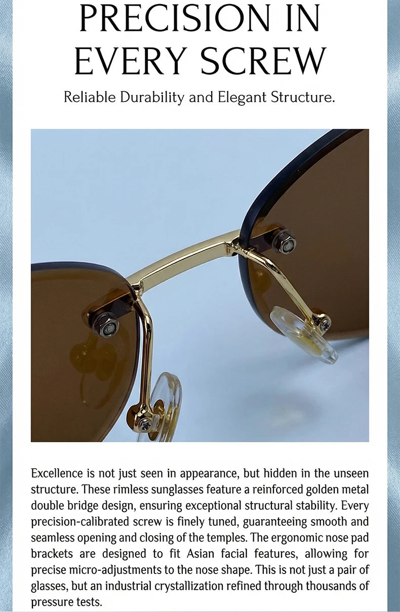 Lunettes Hexagonales Sans Monture Luxe Femme