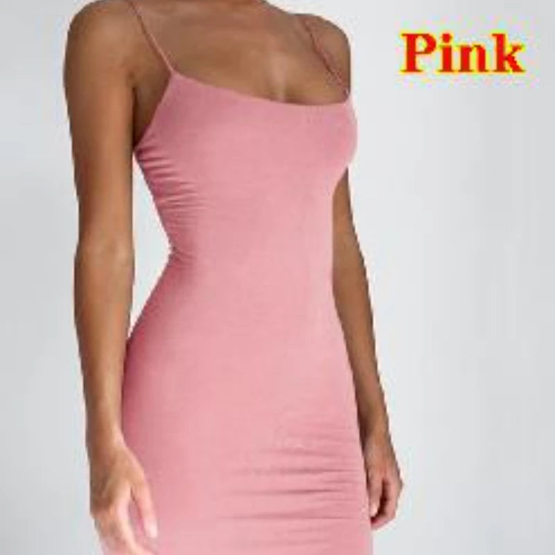 Summer Spaghetti Strap Mini Dress – Sexy Bodycon Club Wear