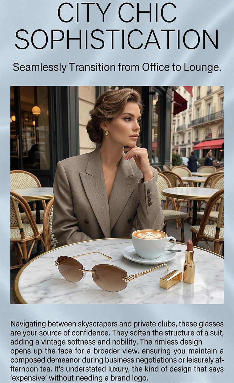 Lunettes Hexagonales Sans Monture Luxe Femme