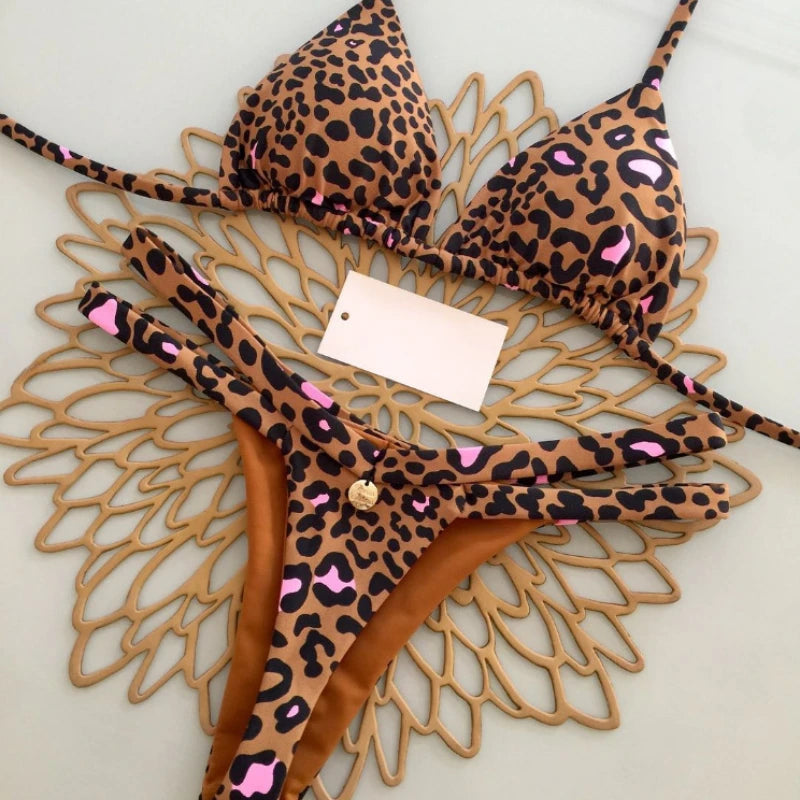 Leopard Print Bikini Set – Sexy Women Swimwear