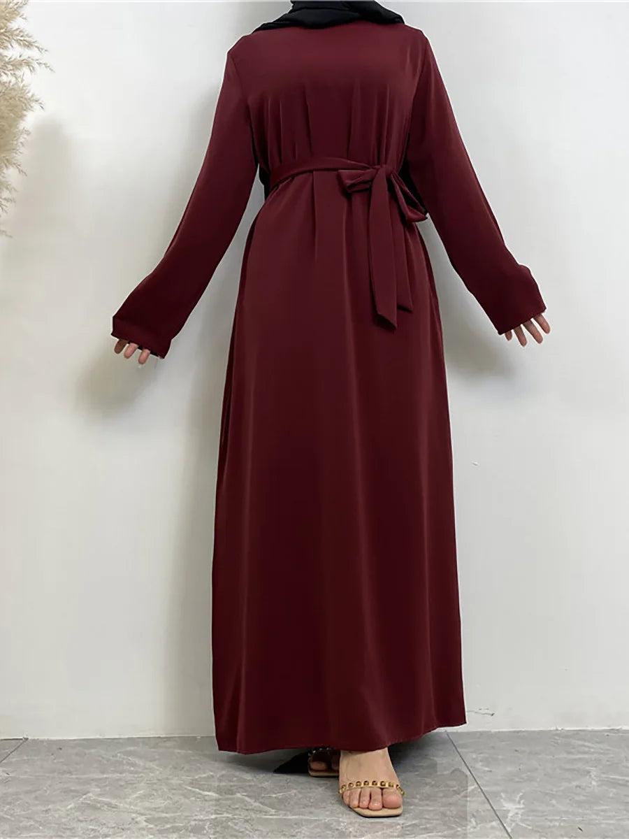Modest Turkish Kaftan Abaya – Elegant Muslim Ramadan Maxi Dress