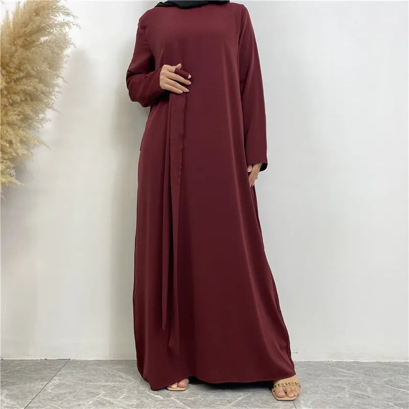 Modest Turkish Kaftan Abaya – Elegant Muslim Ramadan Maxi Dress