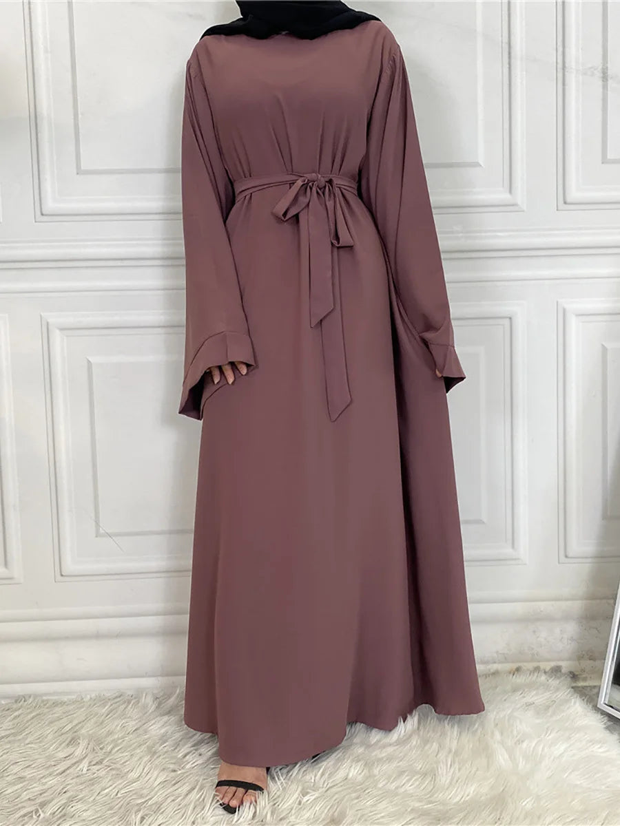 Modest Turkish Kaftan Abaya – Muslim Ramadan Maxi Dress for Women