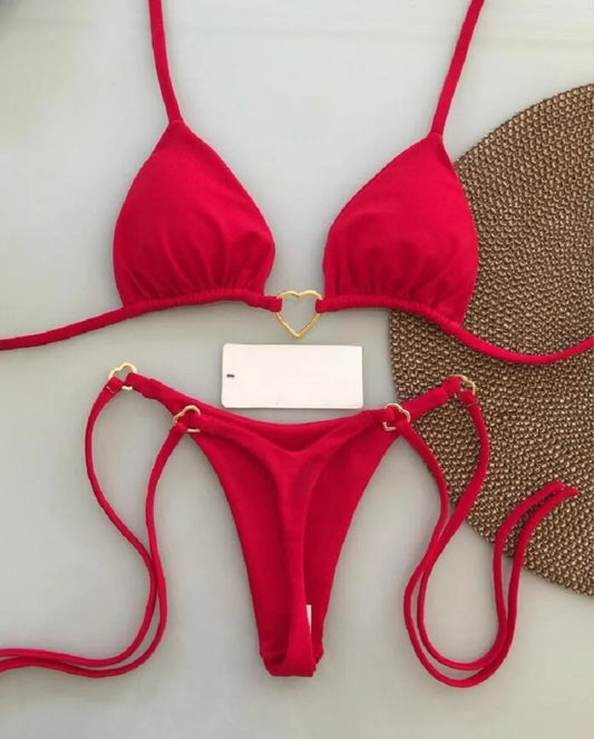 Sexy Triangle Thong Bikini Set – Women Beachwear