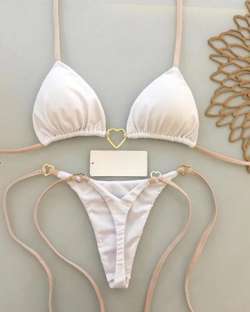 Sexy Triangle Thong Bikini Set – Women Beachwear
