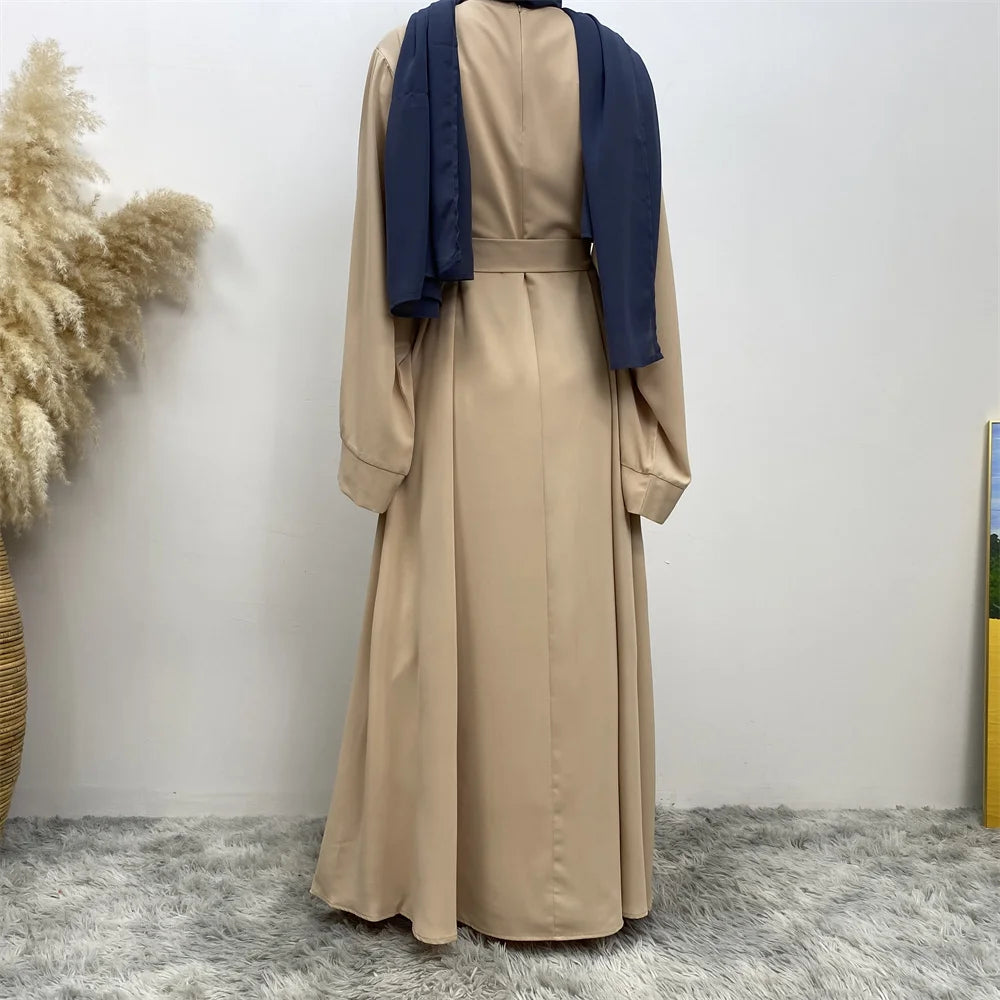 Modest Turkish Kaftan Abaya – Muslim Ramadan Maxi Dress for Women