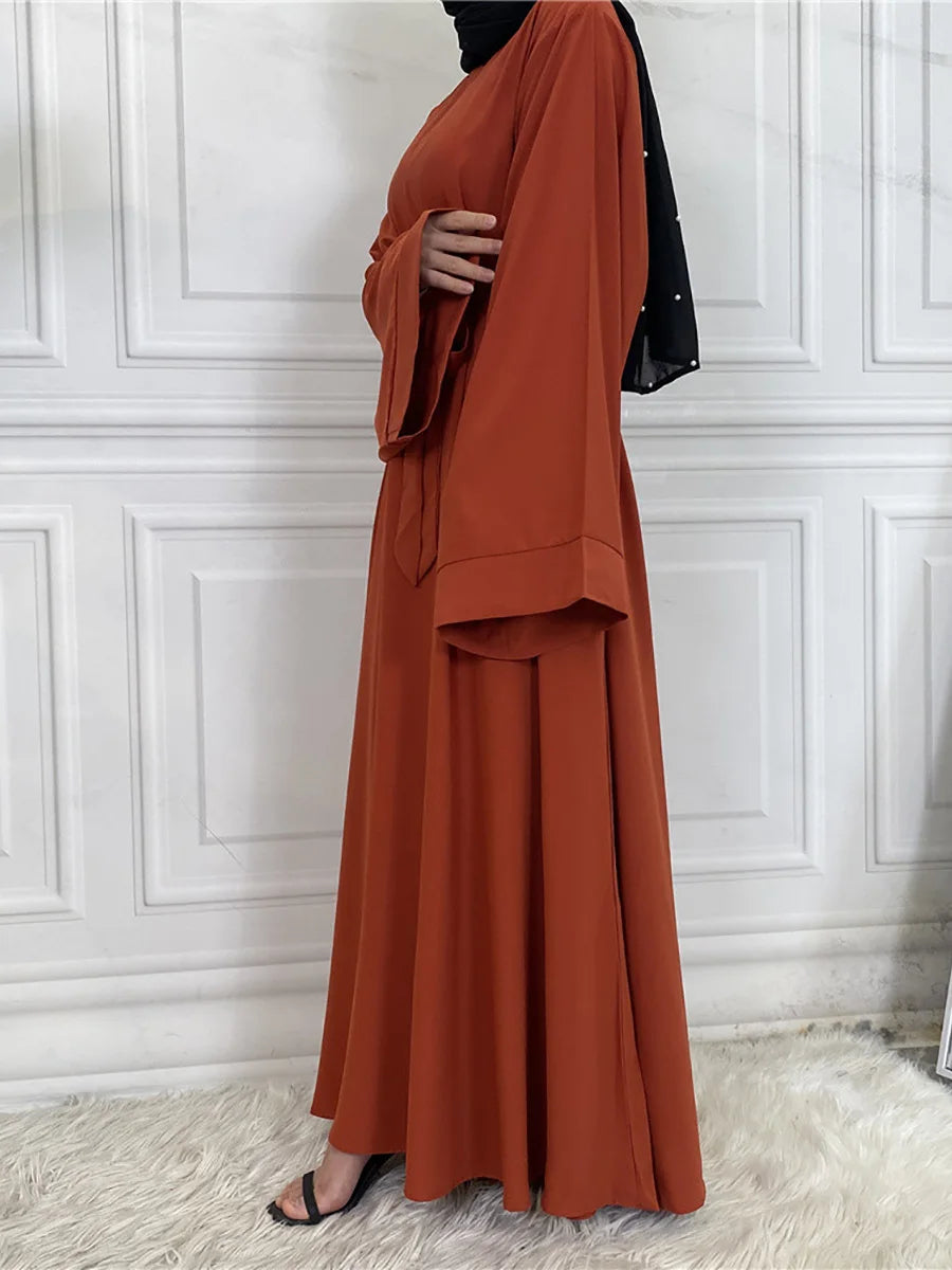Modest Turkish Kaftan Abaya – Muslim Ramadan Maxi Dress for Women