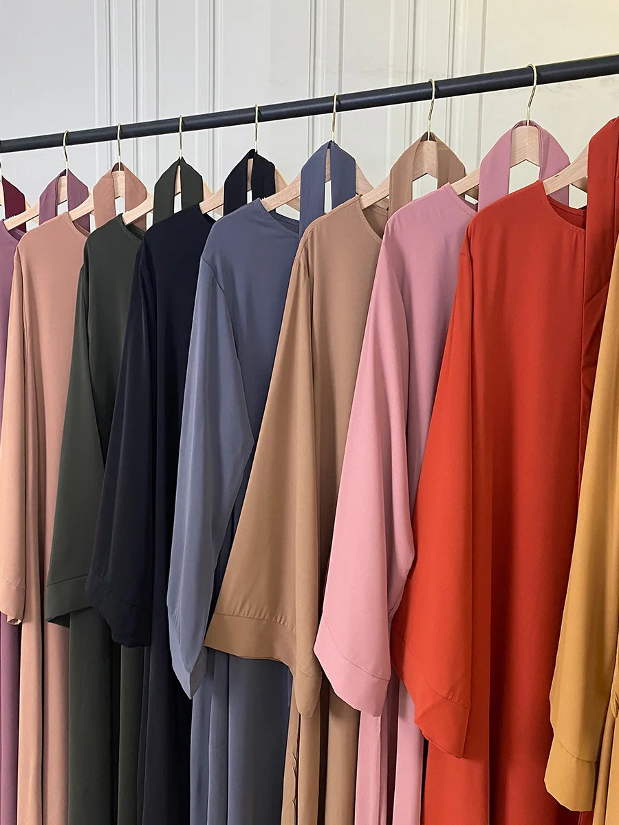 Modest Turkish Kaftan Abaya – Muslim Ramadan Maxi Dress for Women