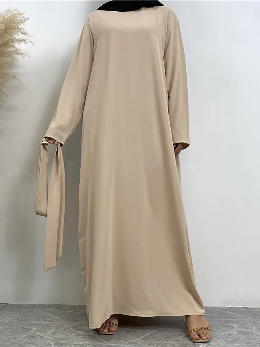 Modest Turkish Kaftan Abaya – Elegant Muslim Ramadan Maxi Dress