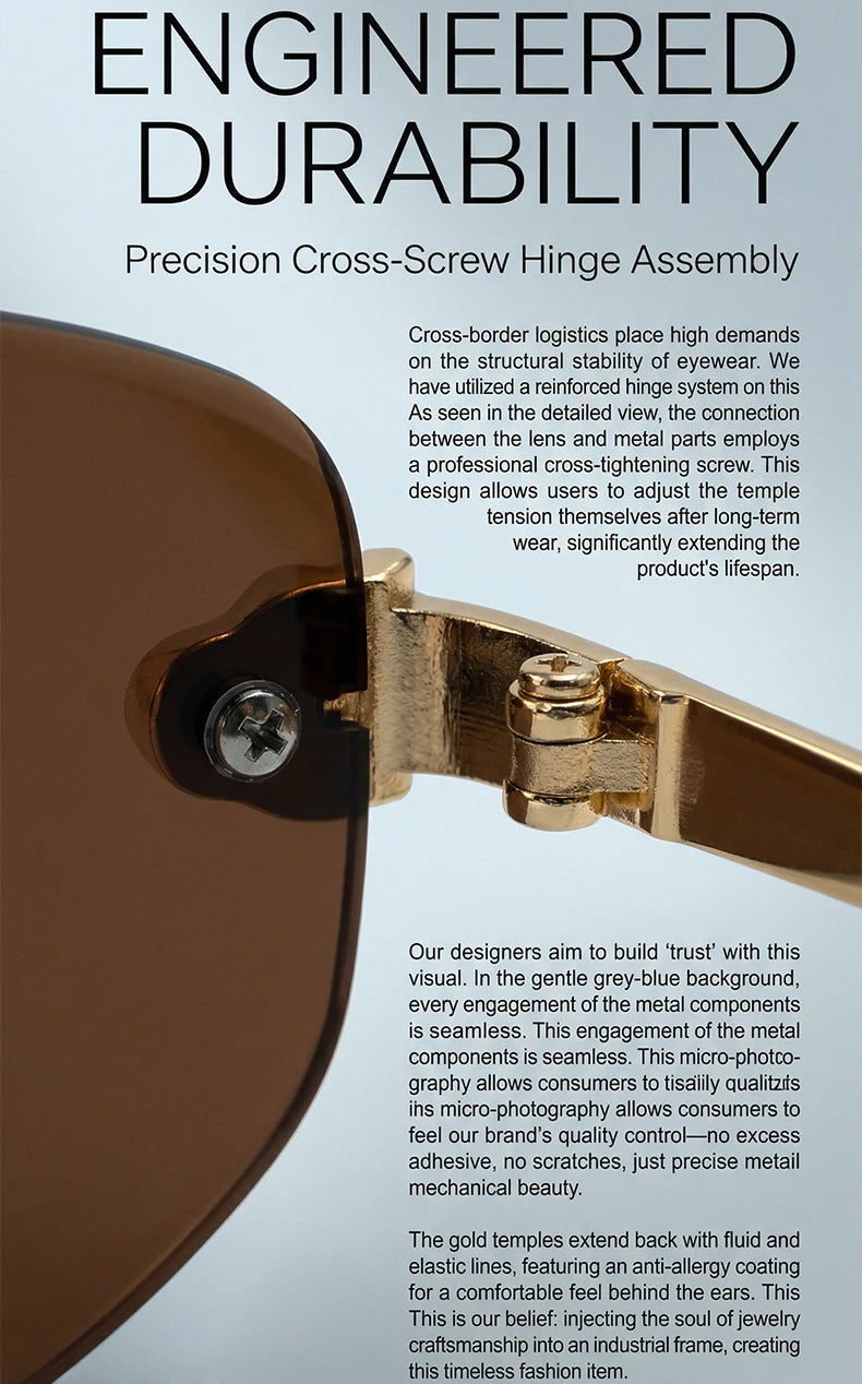 Lunettes Hexagonales Sans Monture Luxe Femme