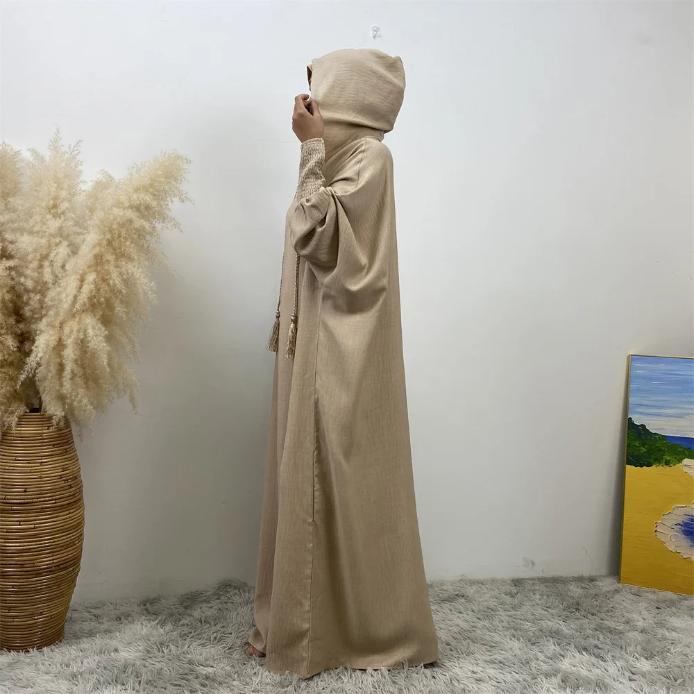 Hooded Batwing Abaya – Solid Color Ramadan Djellaba for Women