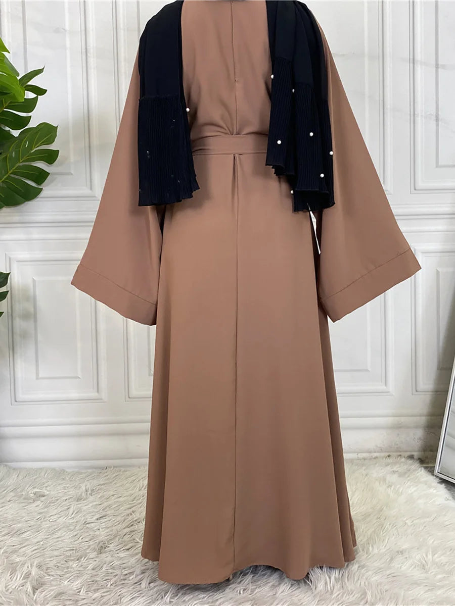 Modest Turkish Kaftan Abaya – Muslim Ramadan Maxi Dress for Women