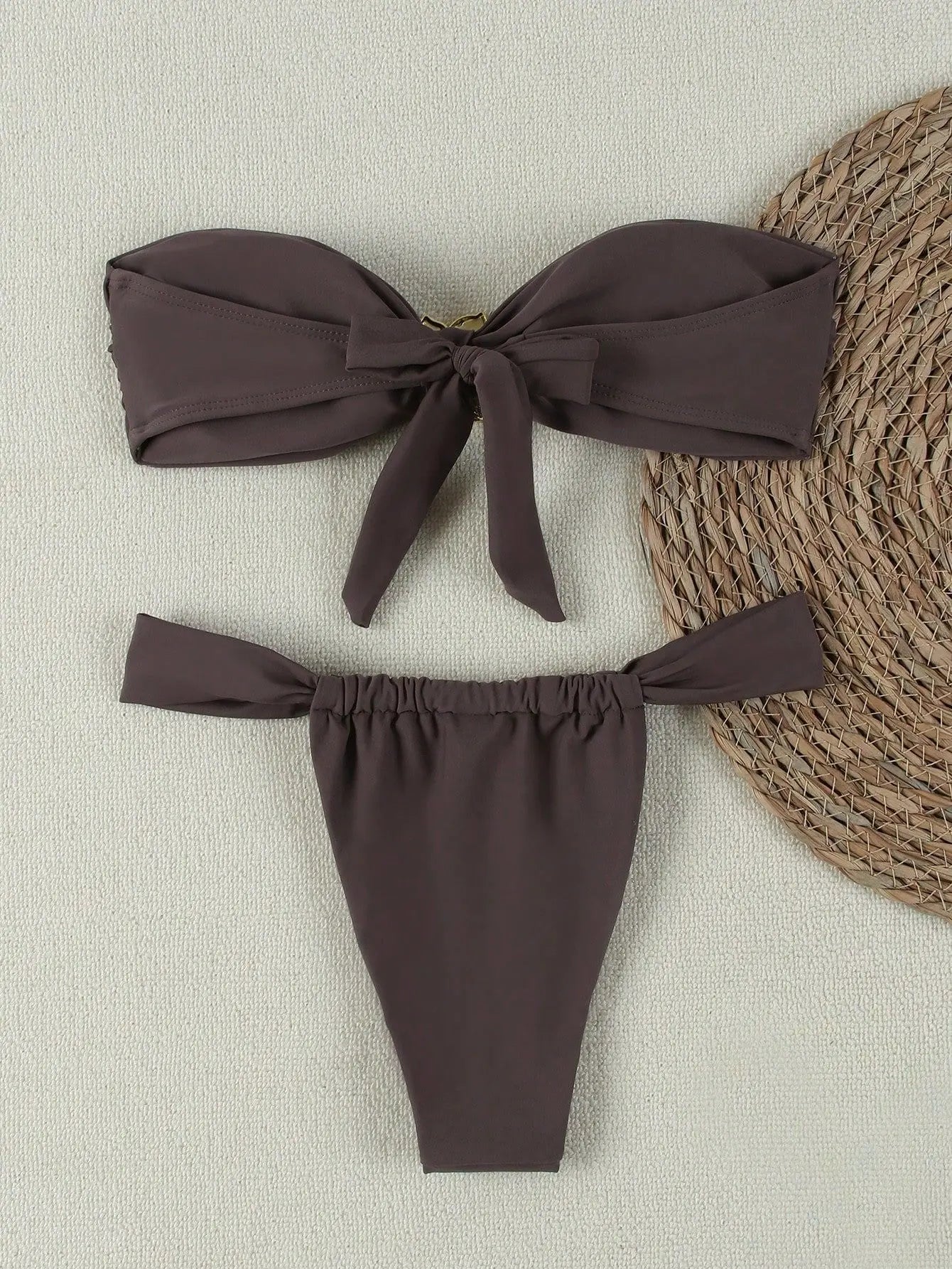 2026 Sexy Bandeau Push-Up Bikini Set – Brazilian Thong Swimwear for Women