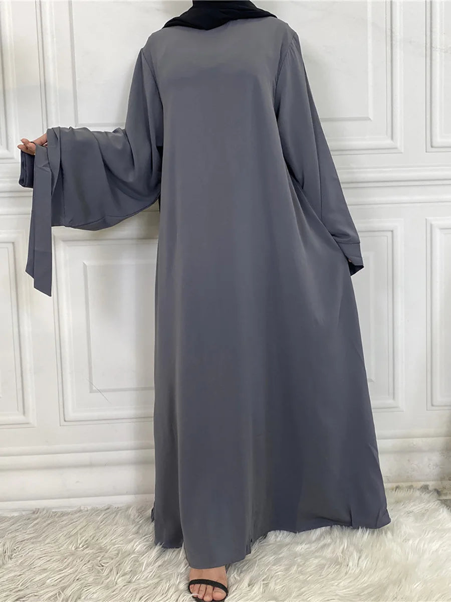 Modest Turkish Kaftan Abaya – Muslim Ramadan Maxi Dress for Women