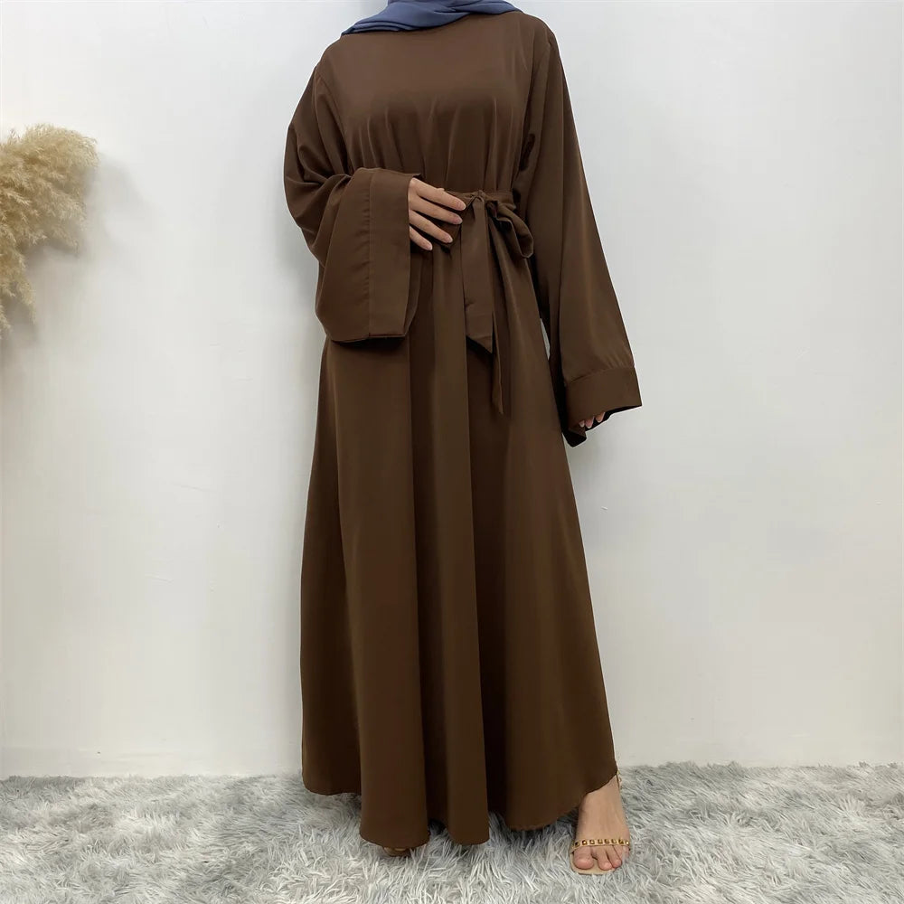 Modest Turkish Kaftan Abaya – Muslim Ramadan Maxi Dress for Women