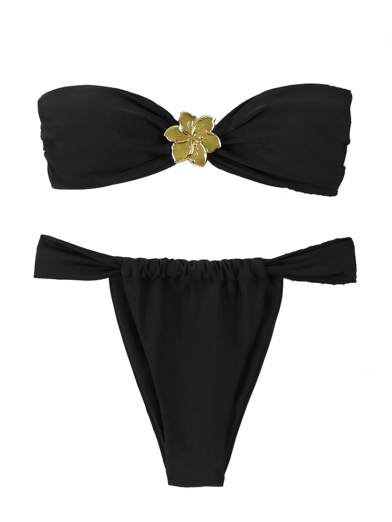 2026 Sexy Bandeau Push-Up Bikini Set – Brazilian Thong Swimwear for Women