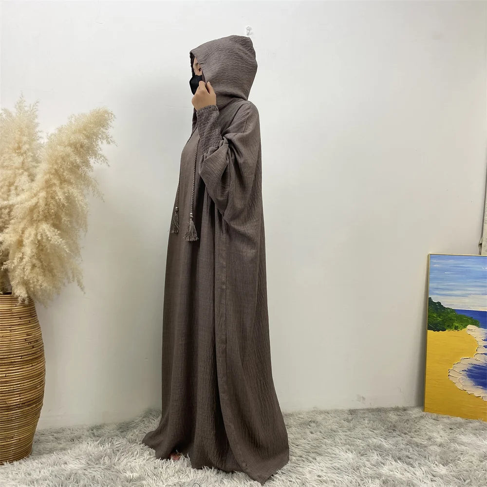 Hooded Batwing Abaya – Solid Color Ramadan Djellaba for Women