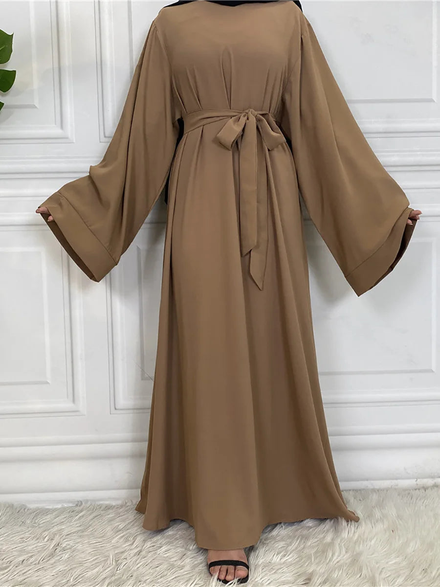 Modest Turkish Kaftan Abaya – Muslim Ramadan Maxi Dress for Women