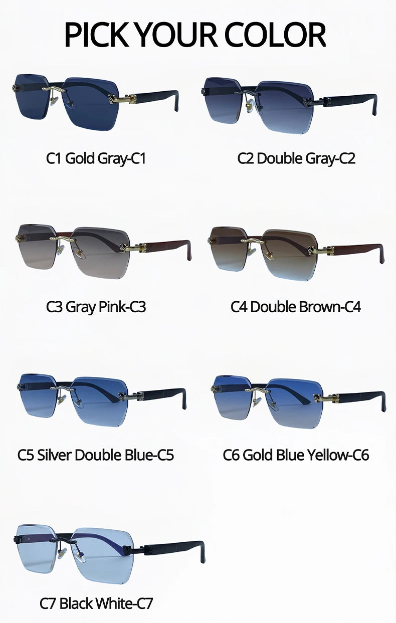 Lunettes de Soleil Photochromiques Sans Monture Luxe Homme