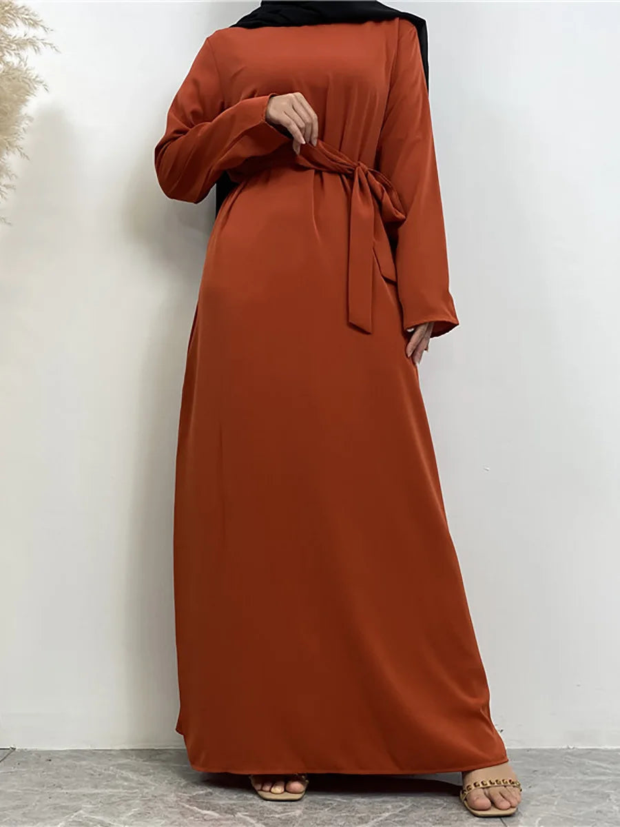 Modest Turkish Kaftan Abaya – Elegant Muslim Ramadan Maxi Dress