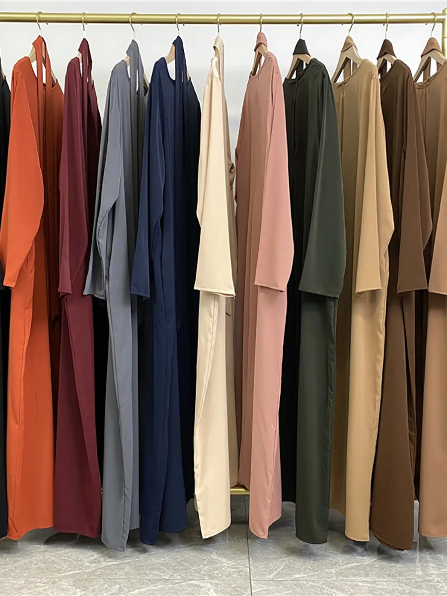 Modest Turkish Kaftan Abaya – Elegant Muslim Ramadan Maxi Dress