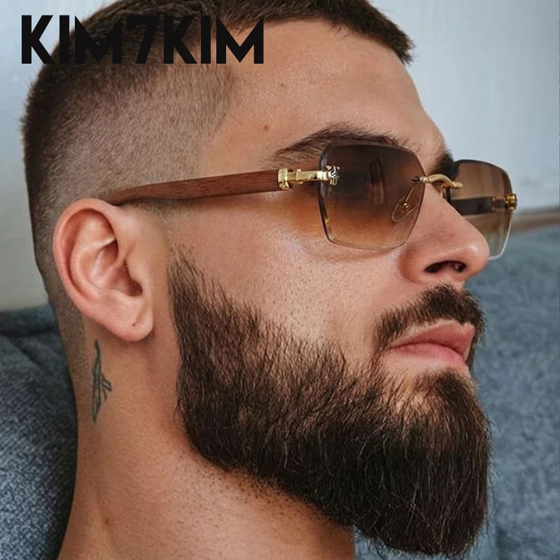 Lunettes de Soleil Photochromiques Sans Monture Luxe Homme