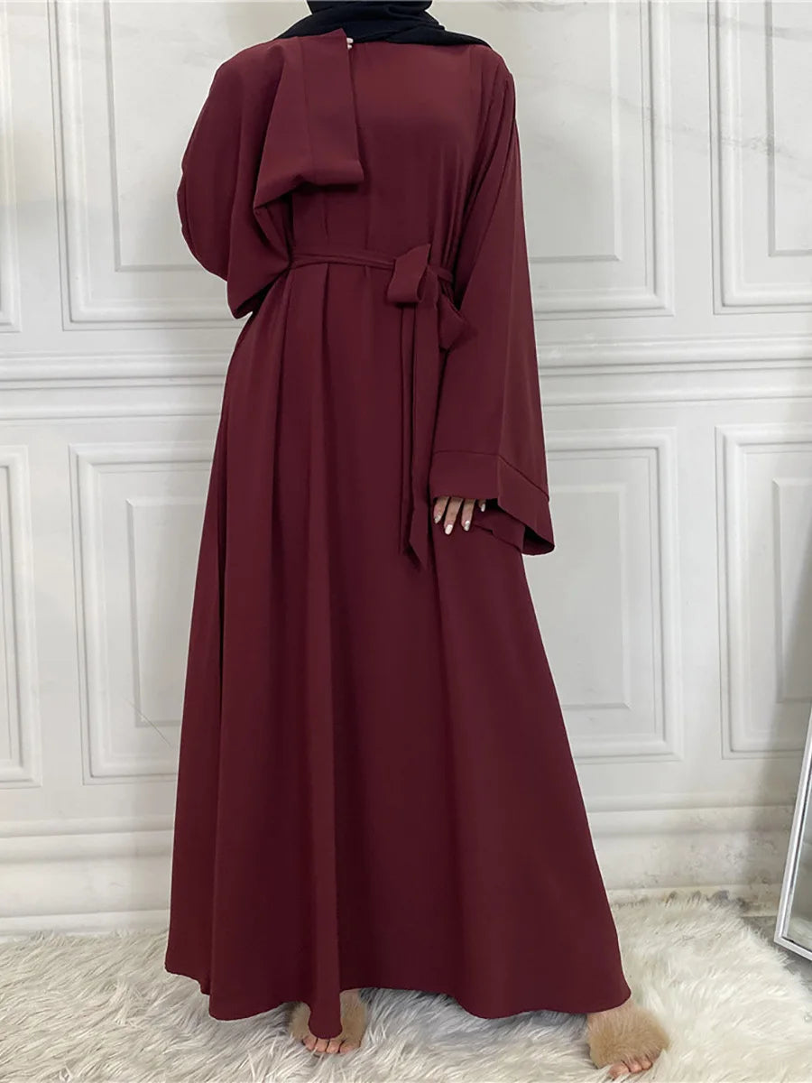 Modest Turkish Kaftan Abaya – Muslim Ramadan Maxi Dress for Women