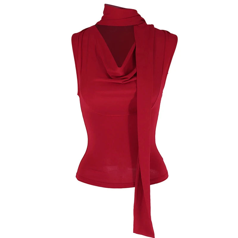Solid V-Neck Sleeveless Tank Top – Women’s Summer Fashion