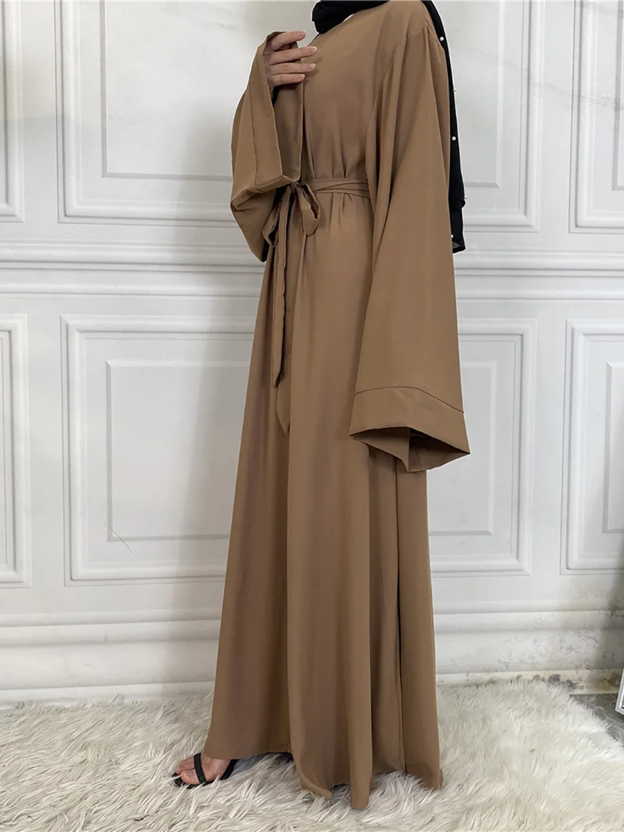 Modest Turkish Kaftan Abaya – Muslim Ramadan Maxi Dress for Women