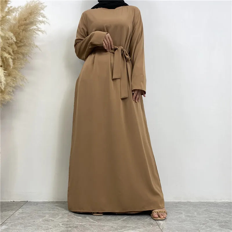 Modest Turkish Kaftan Abaya – Elegant Muslim Ramadan Maxi Dress