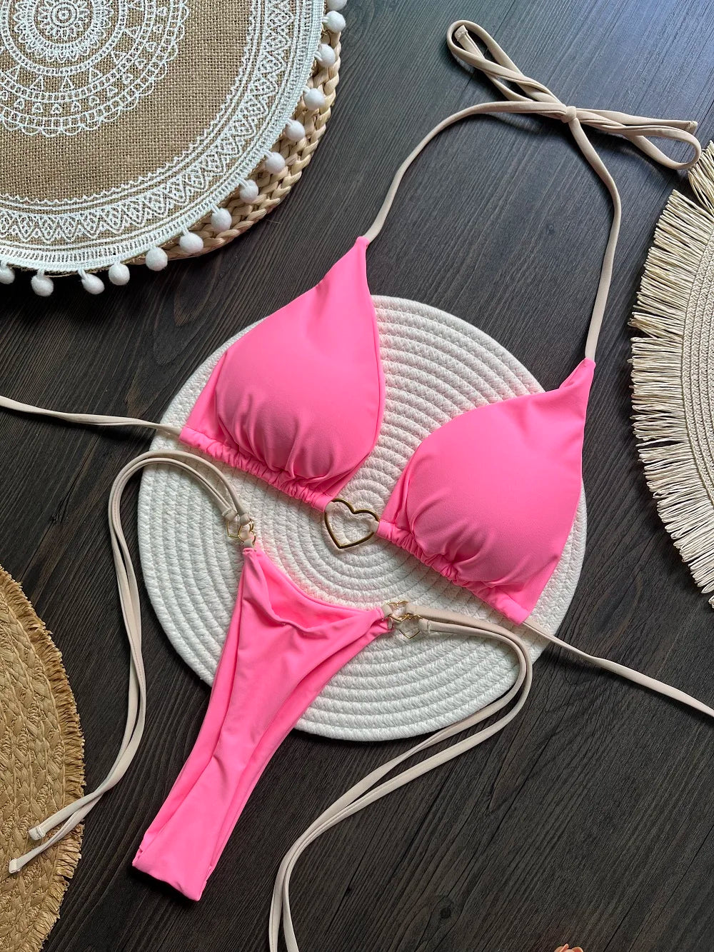 Sexy Triangle Thong Bikini Set – Women Beachwear