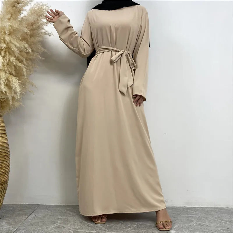 Modest Turkish Kaftan Abaya – Elegant Muslim Ramadan Maxi Dress