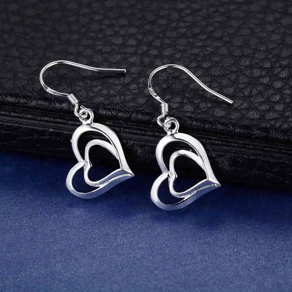 925 Sterling Silver Heart Earrings – Exquisite Women’s Jewelry Gift