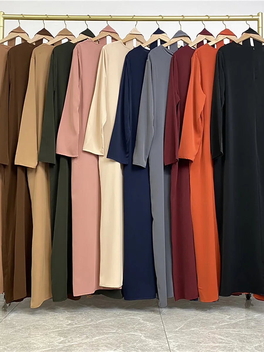 Modest Turkish Kaftan Abaya – Elegant Muslim Ramadan Maxi Dress