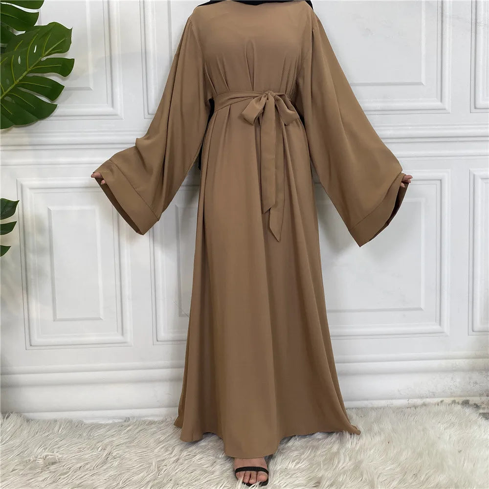 Modest Turkish Kaftan Abaya – Muslim Ramadan Maxi Dress for Women